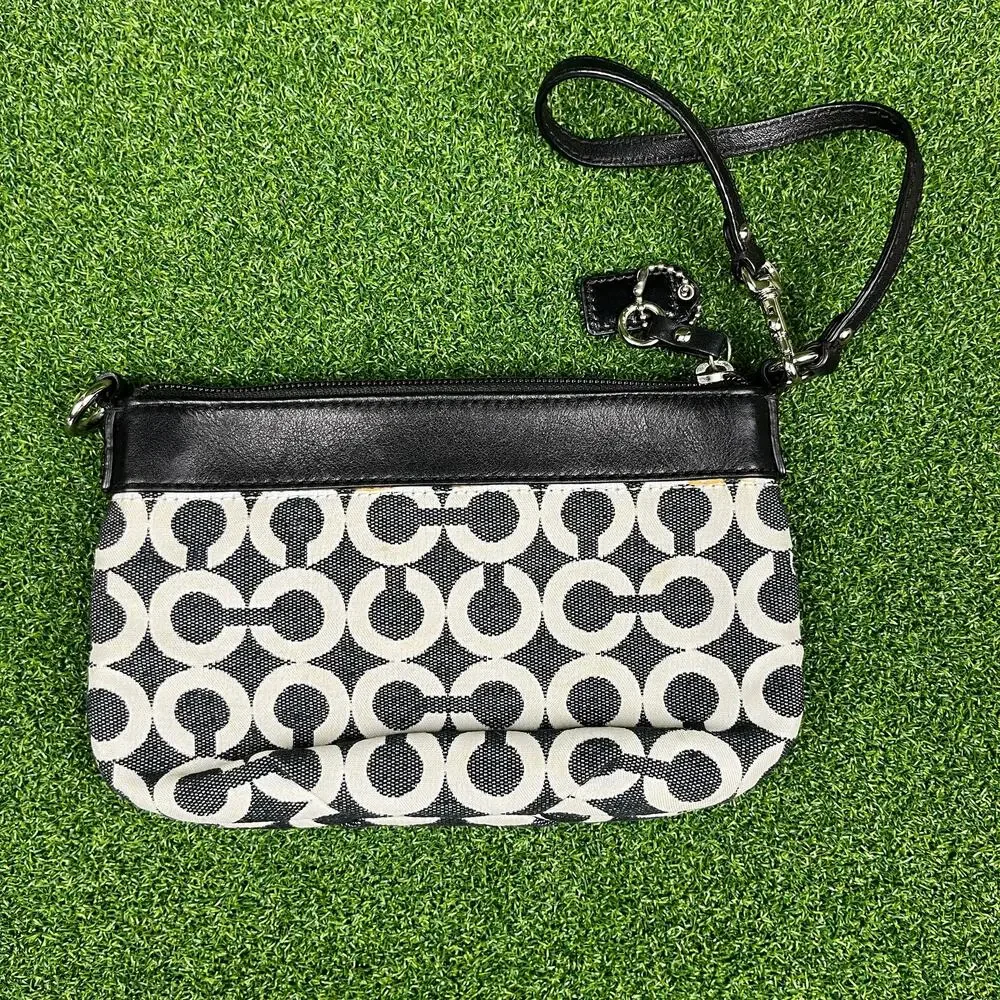 Coach Black White Monogram Mini Handbag